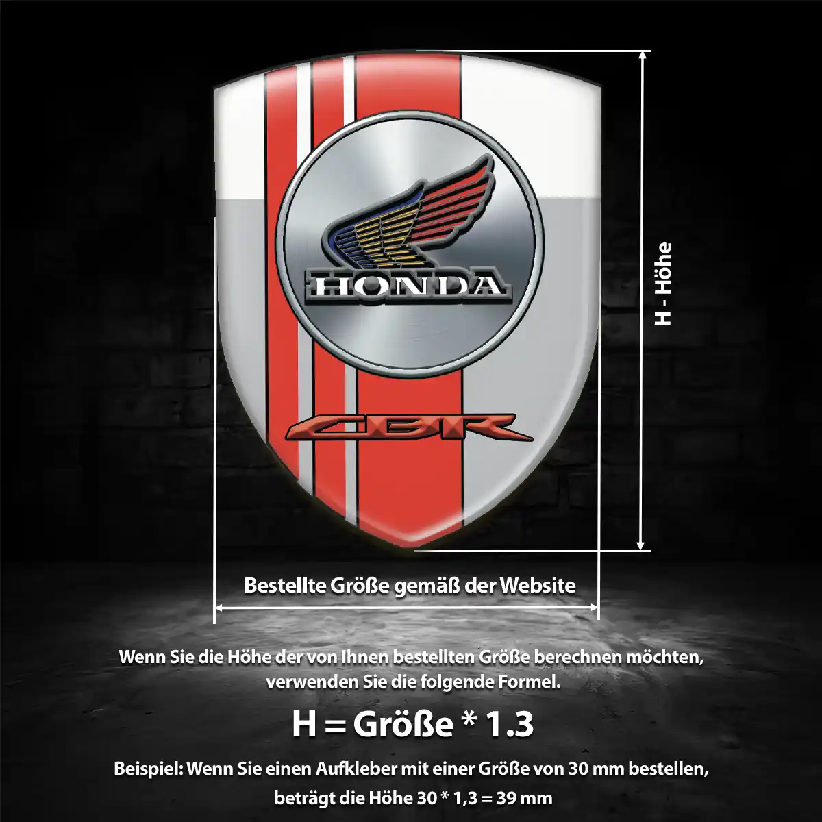 Honda Wappen Aufkleber Emblem Limitierte Auflage