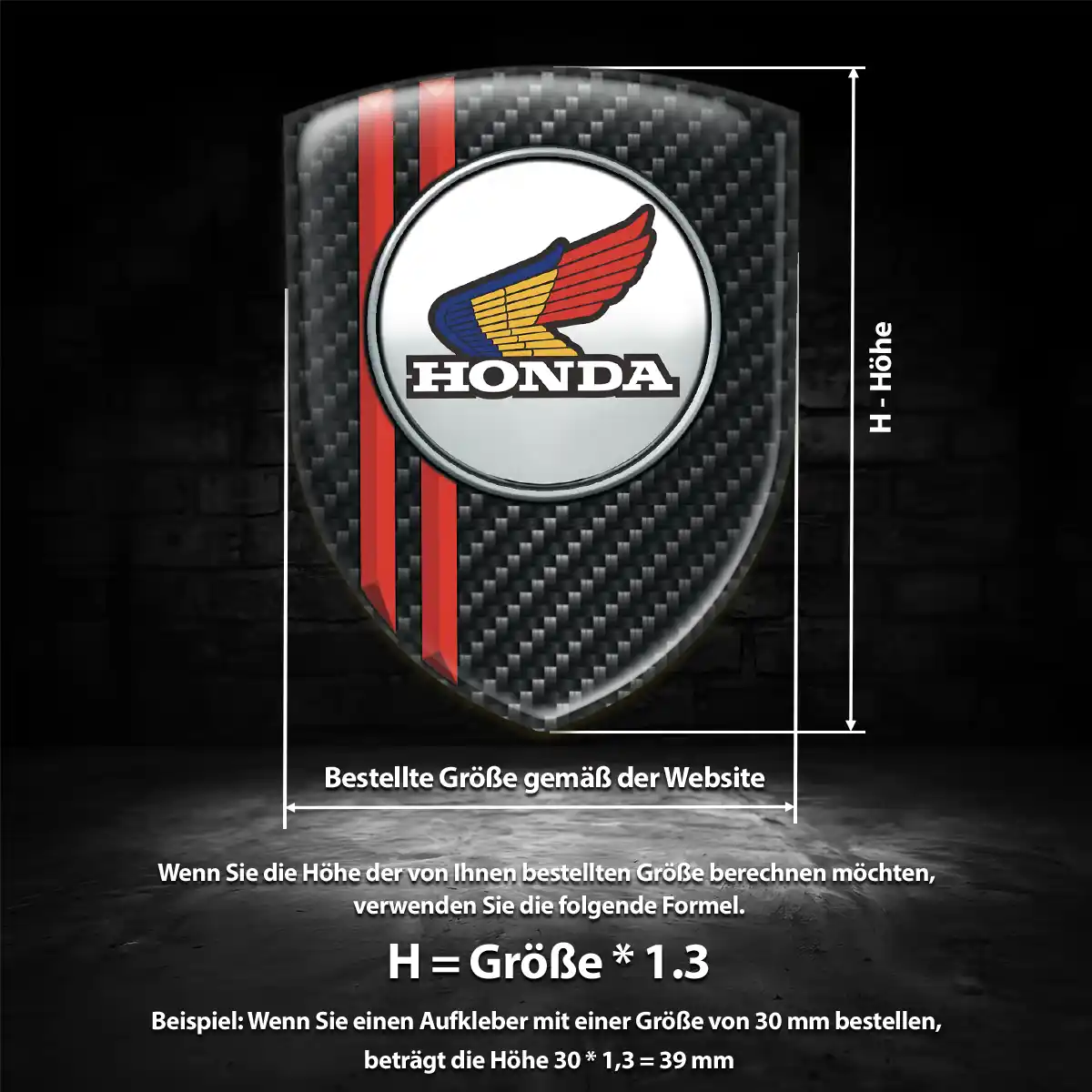 Honda Wappen Aufkleber Emblem Stilvolles Design