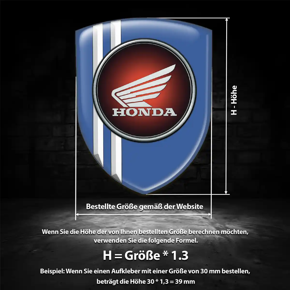 Honda Wappen Aufkleber Emblem Tuningfahrzeug