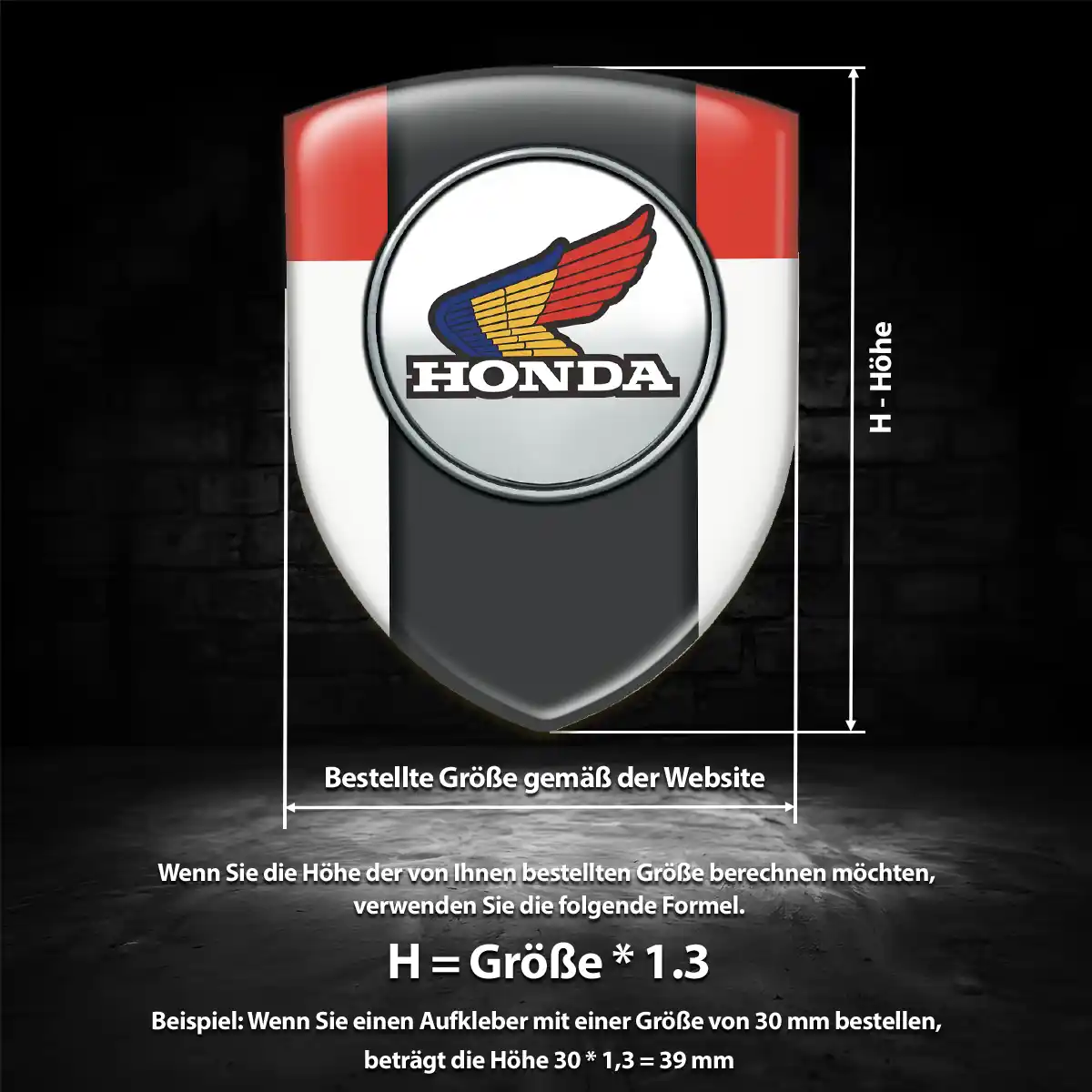 Honda Wappen Aufkleber Hohe Qualität
