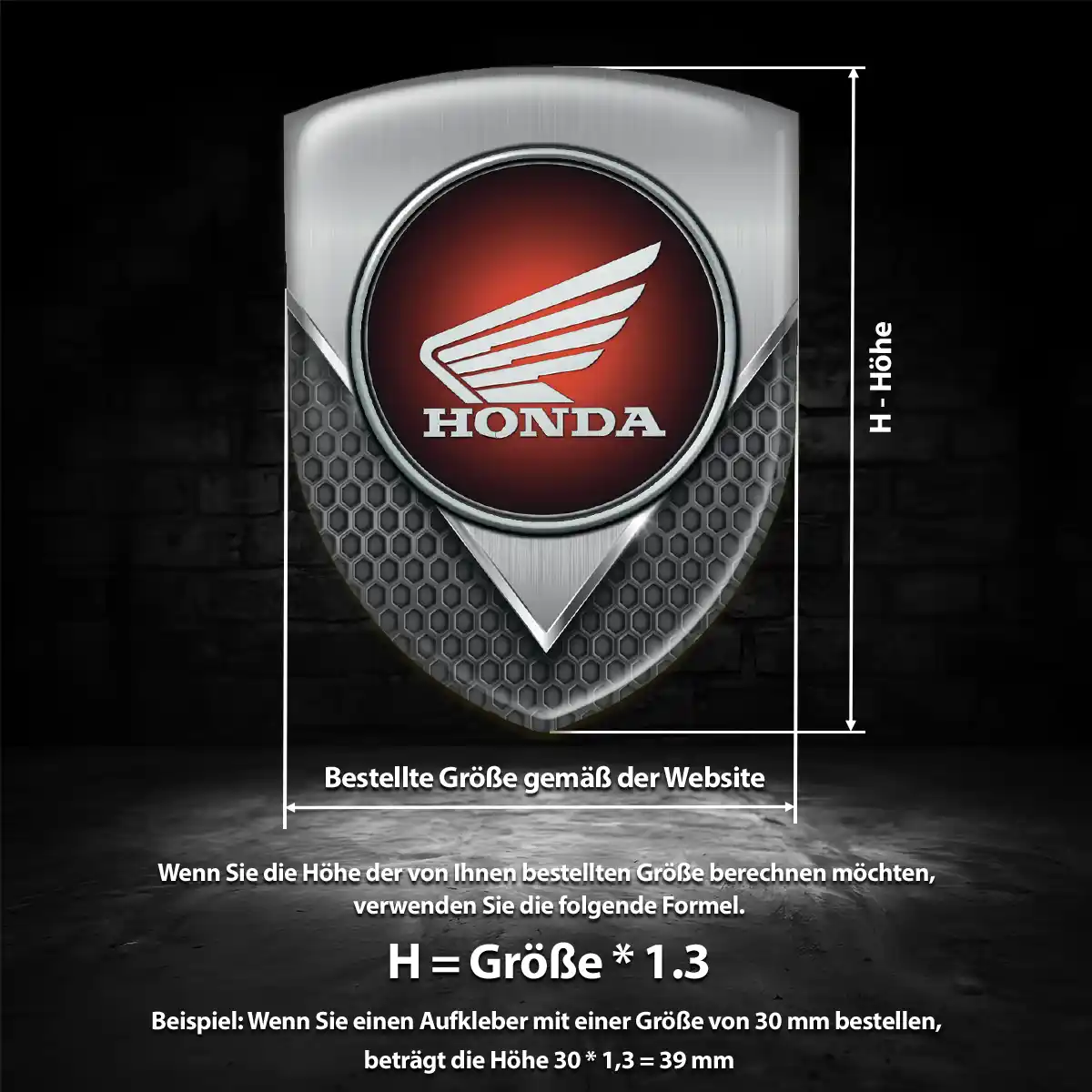 Honda Wappen Aufkleber Limitierte Auflage