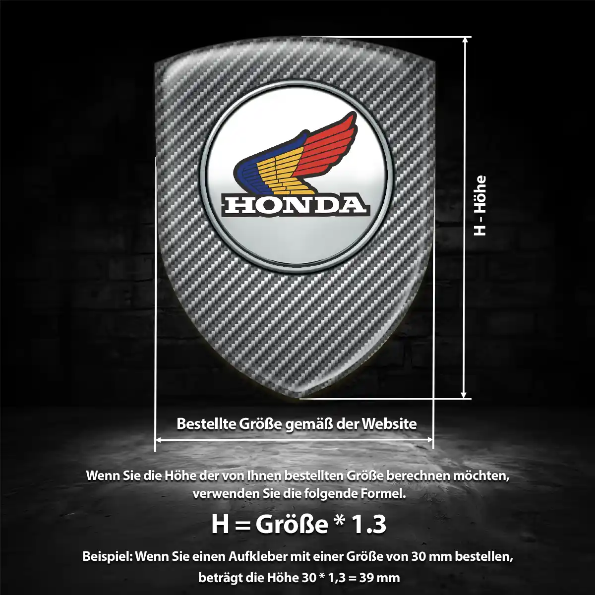 Honda Wappen Aufkleber Luxus-Edition