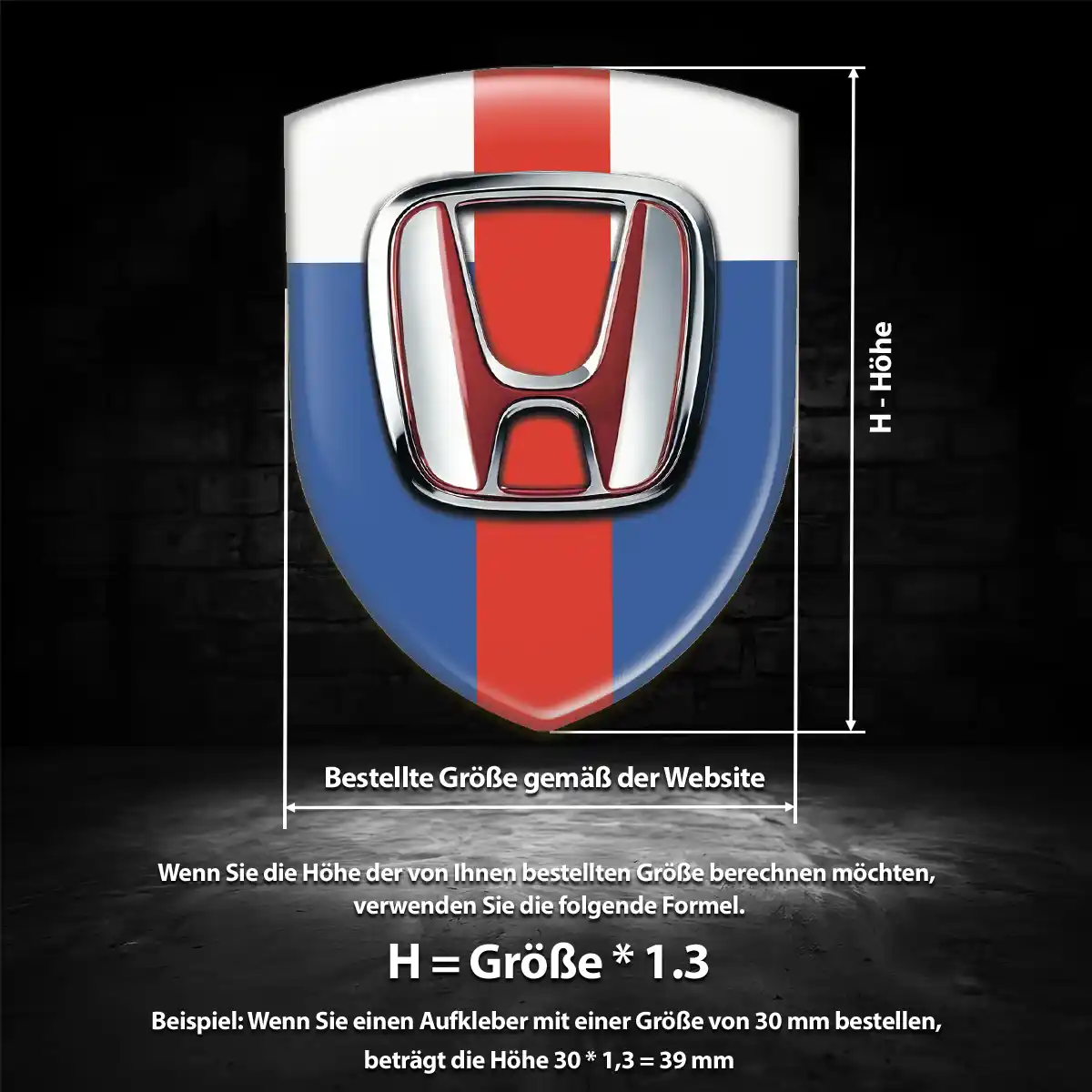Honda Wappen Aufkleber Modernes Design