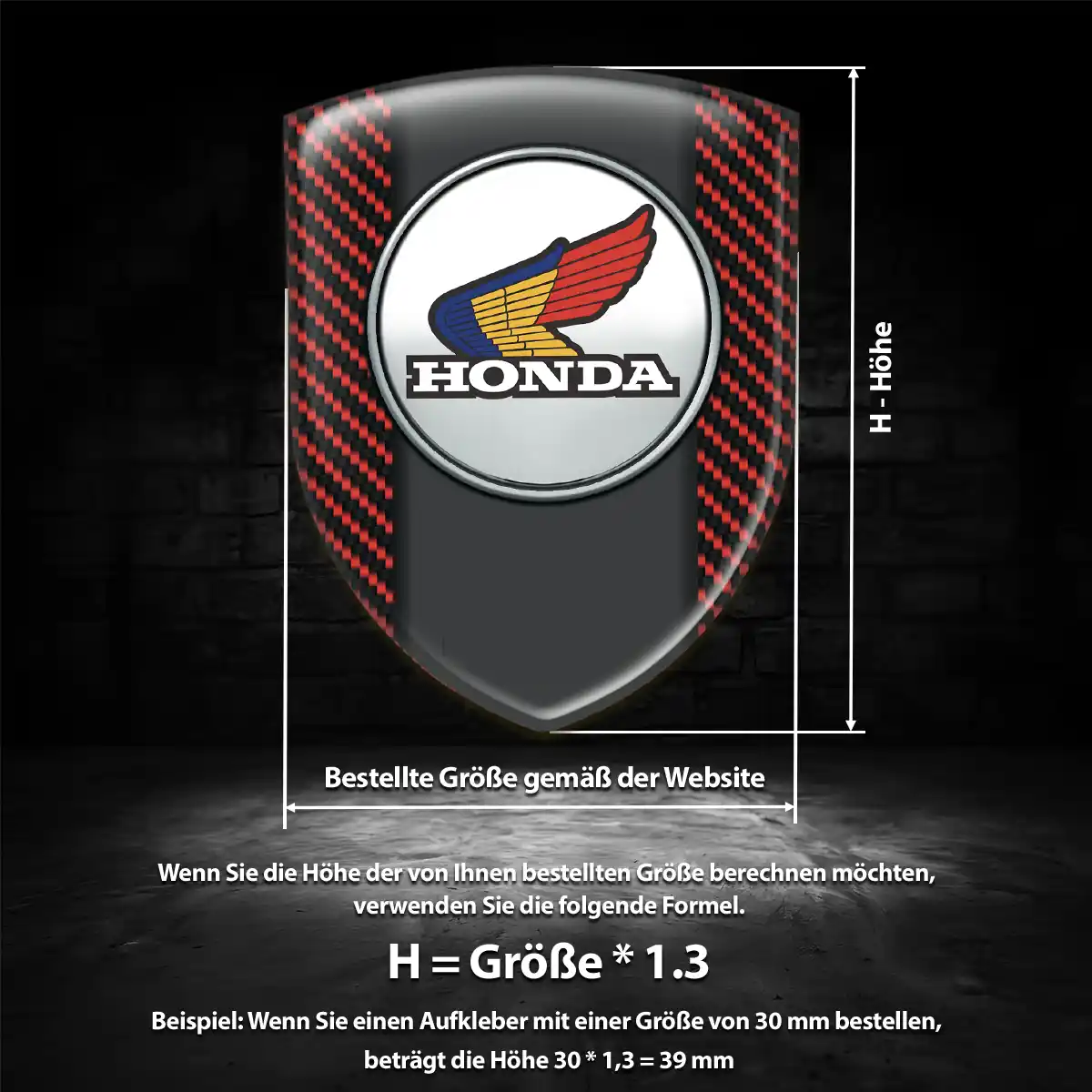 Honda Wappen Aufkleber Premiumqualität