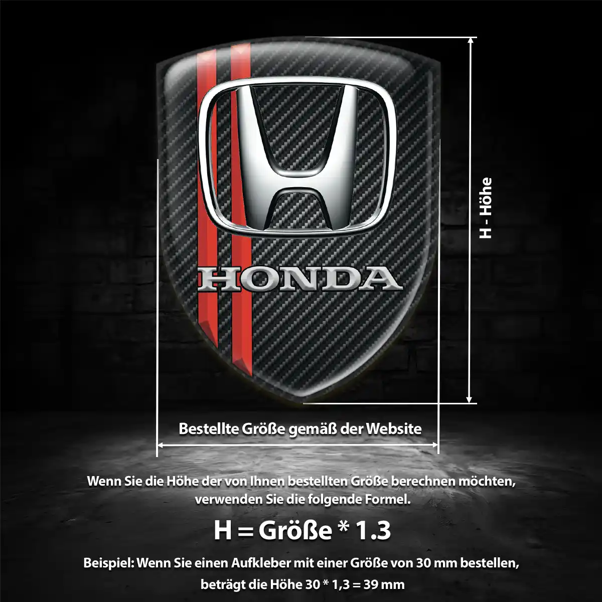 Honda Wappen Emblem Aufkleber Anspruchsvolles Design