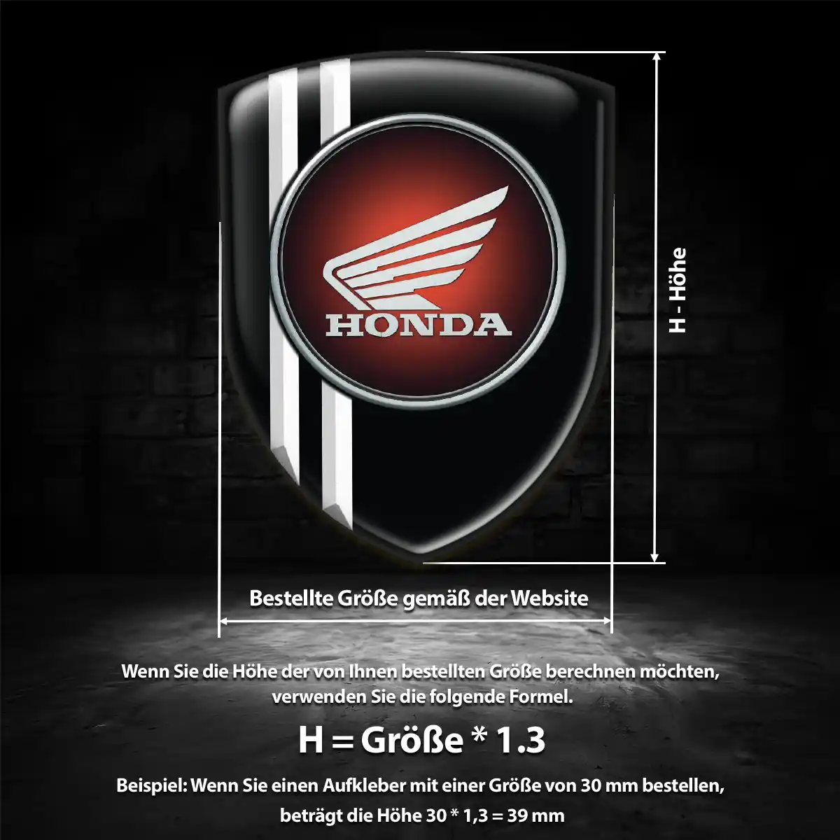 Honda Wappen Emblem Aufkleber Auto Edles Design