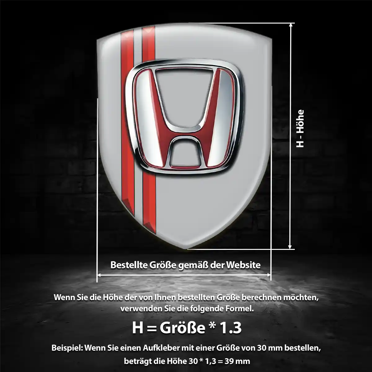 Honda Wappen Emblem Aufkleber Auto Elegantes Design