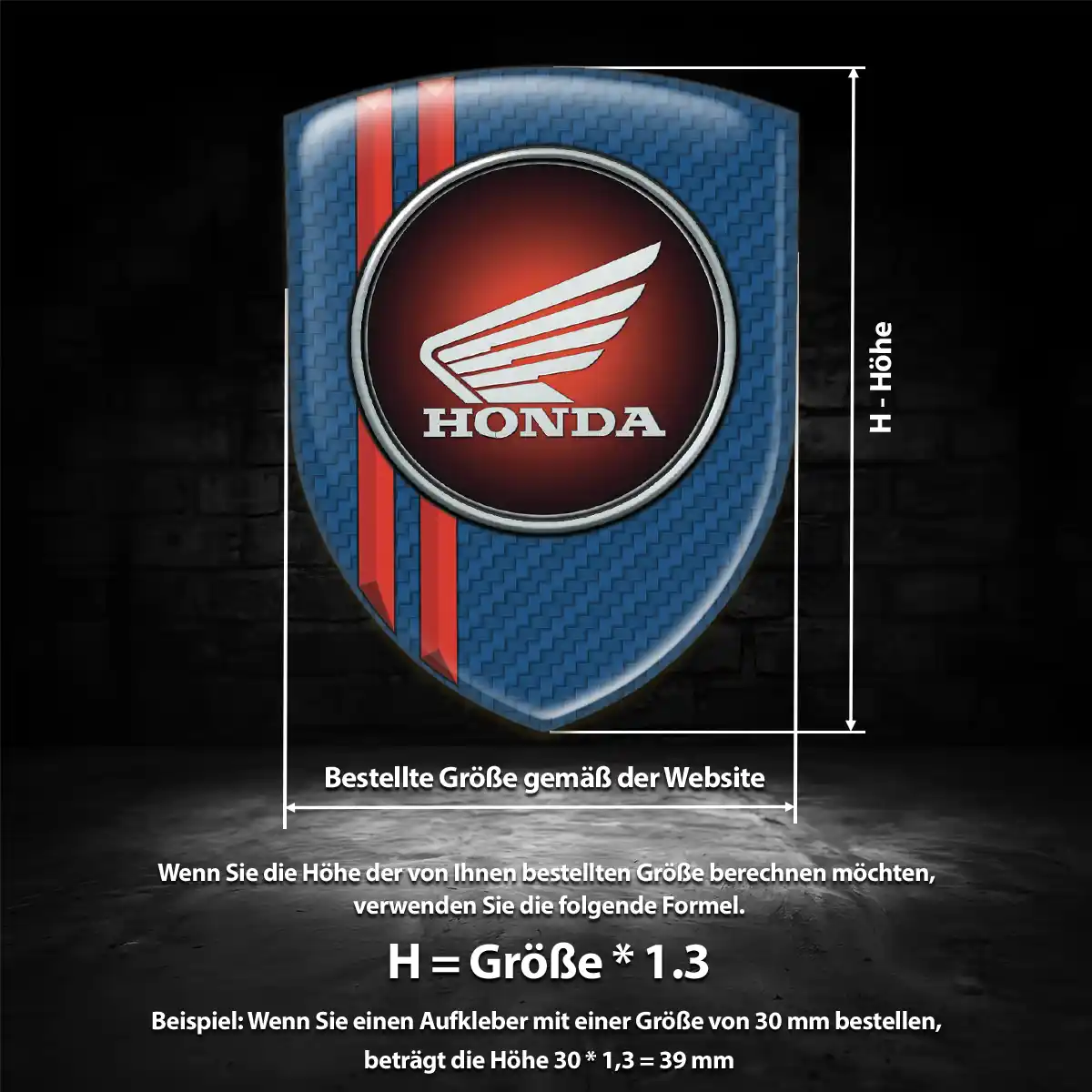 Honda Wappen Emblem Aufkleber Auto Hochwertiges Harz