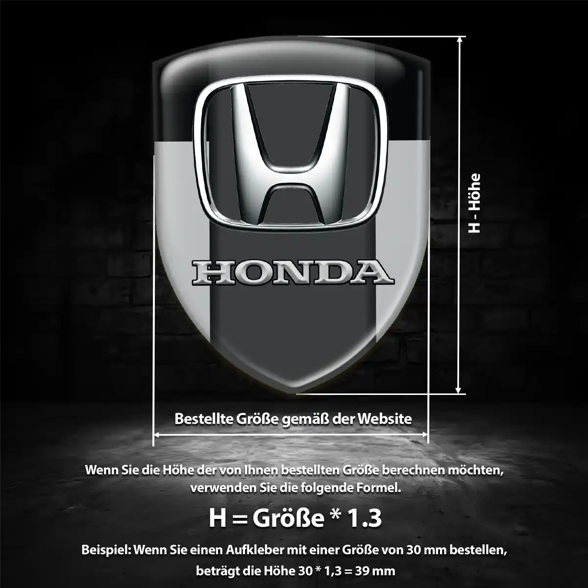 Honda Wappen Emblem Aufkleber Auto Interieurdesign