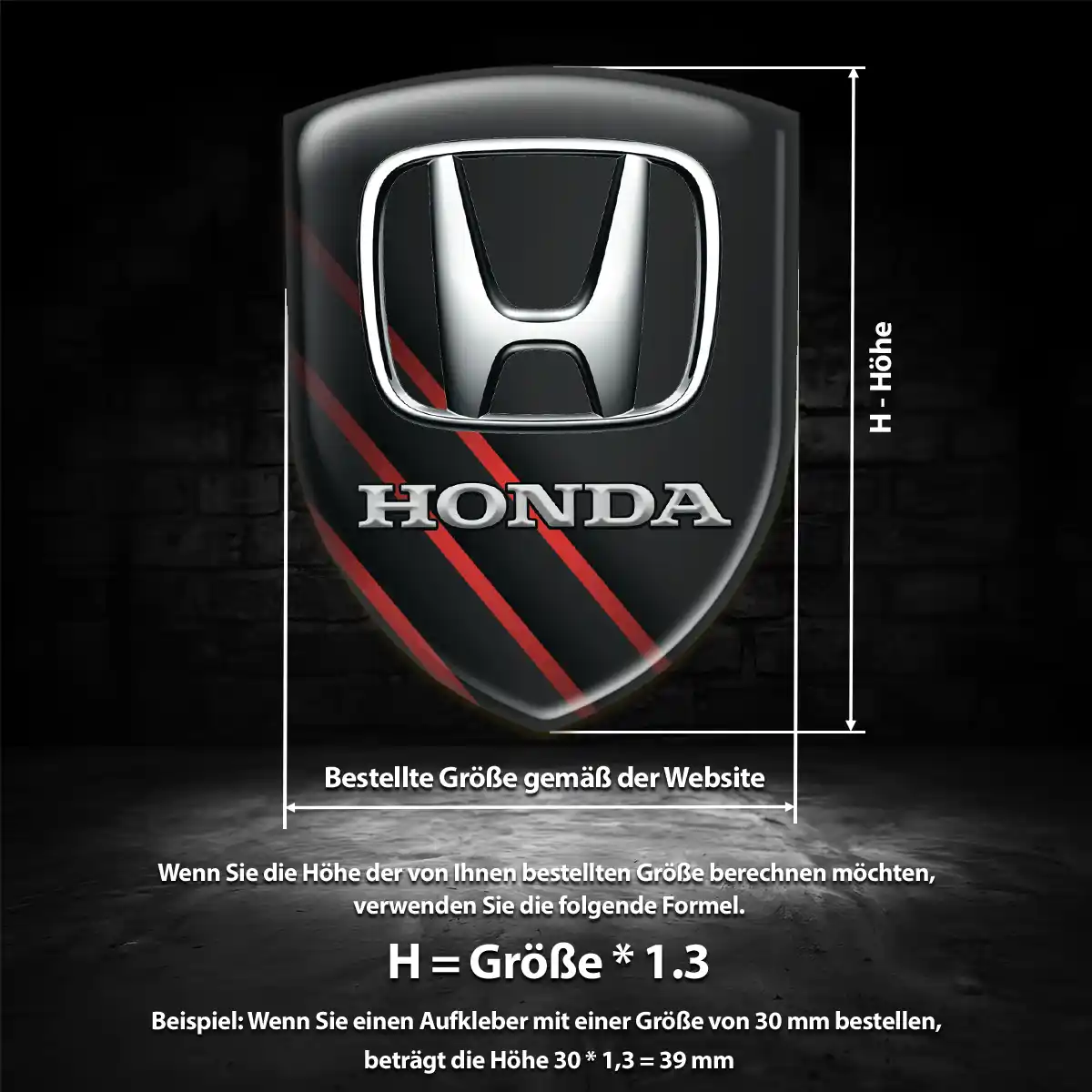Honda Wappen Emblem Aufkleber Auto Luxus-Edition
