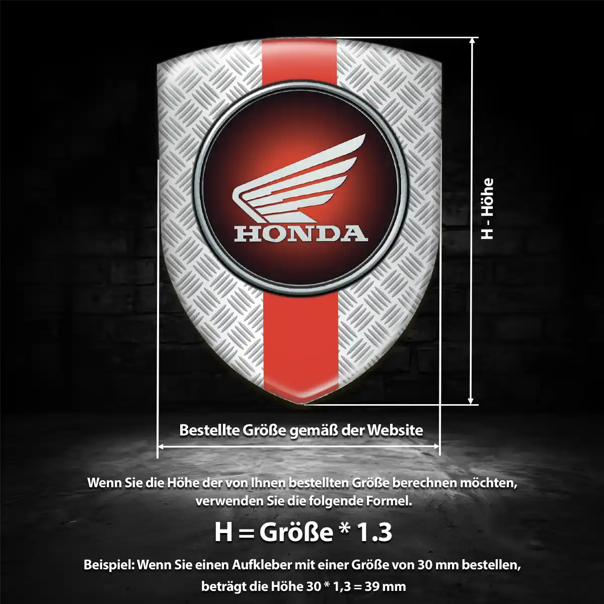 Honda Wappen Emblem Aufkleber Auto Premium-Edition