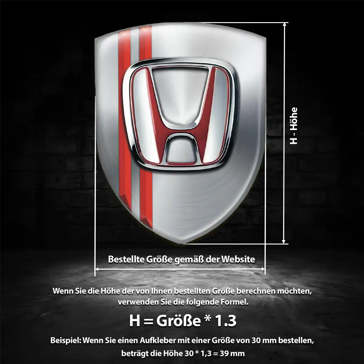 Honda Wappen Emblem Aufkleber Edles Design