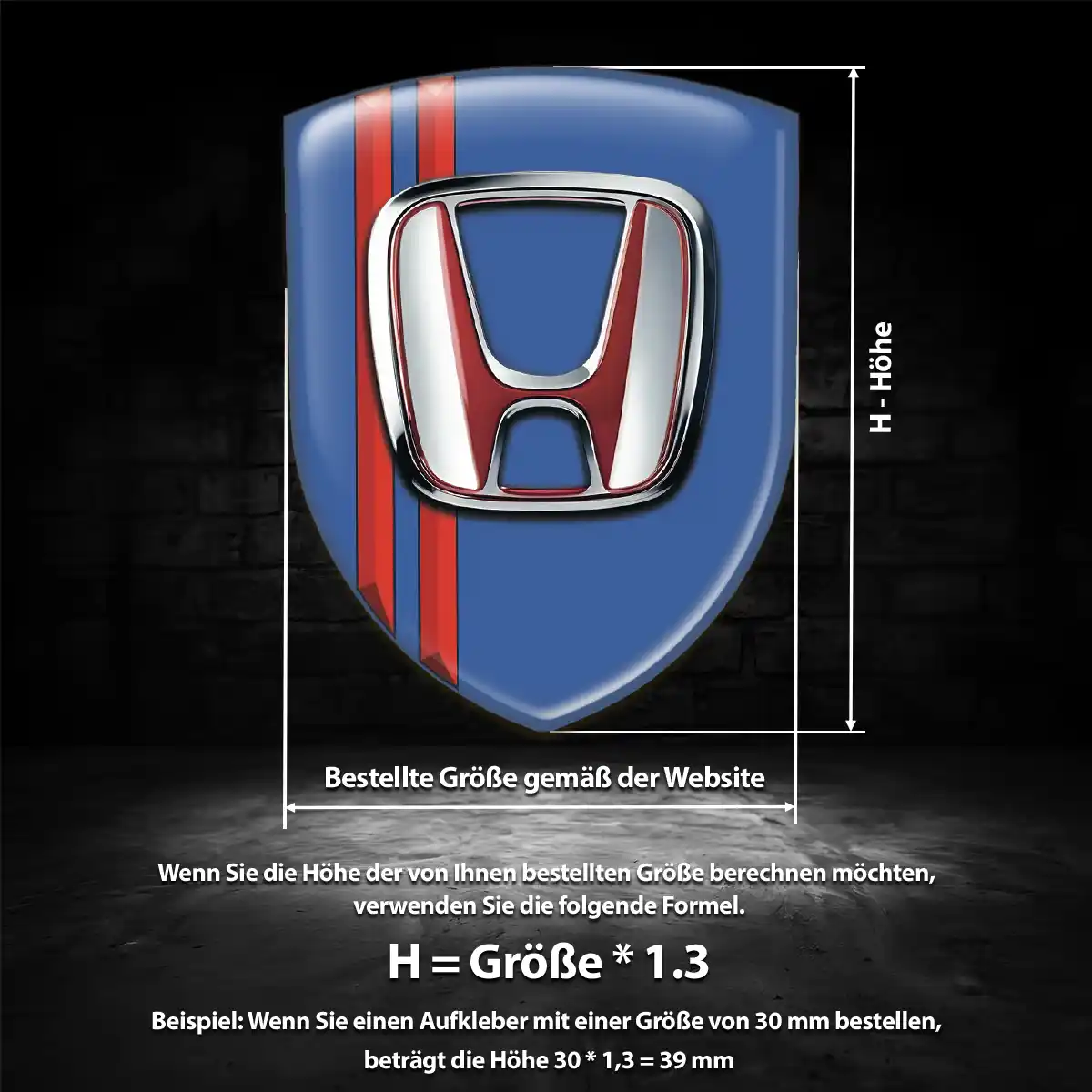 Honda Wappen Emblem Aufkleber Elegantes Design