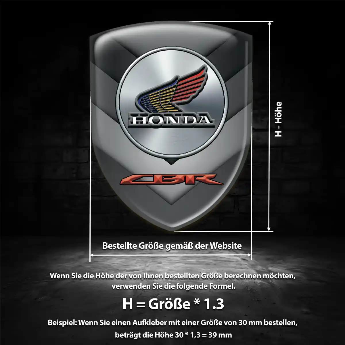Honda Wappen Emblem Aufkleber Erstklassige Qualität