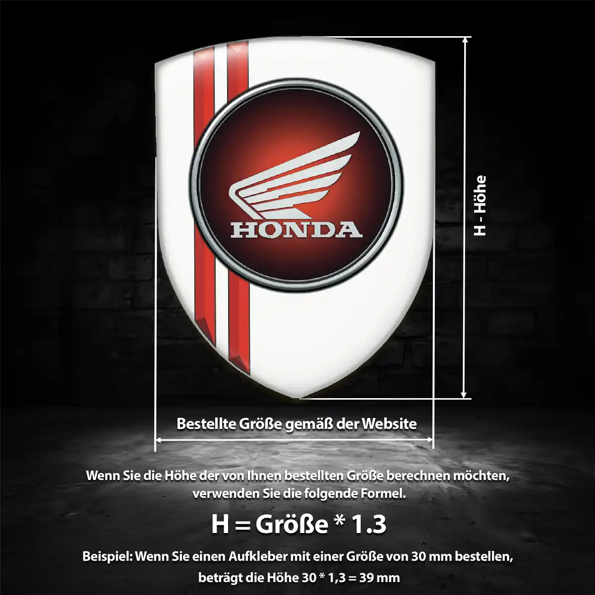 Honda Wappen Emblem Aufkleber Exterieurdesign