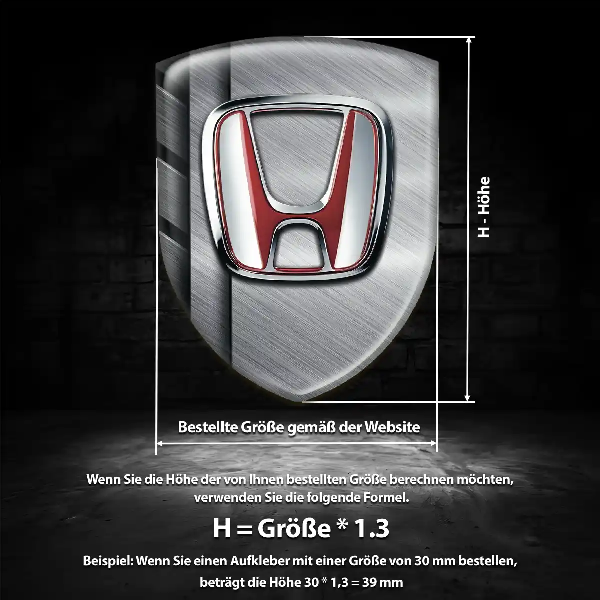 Honda Wappen Emblem Aufkleber Interieurdesign
