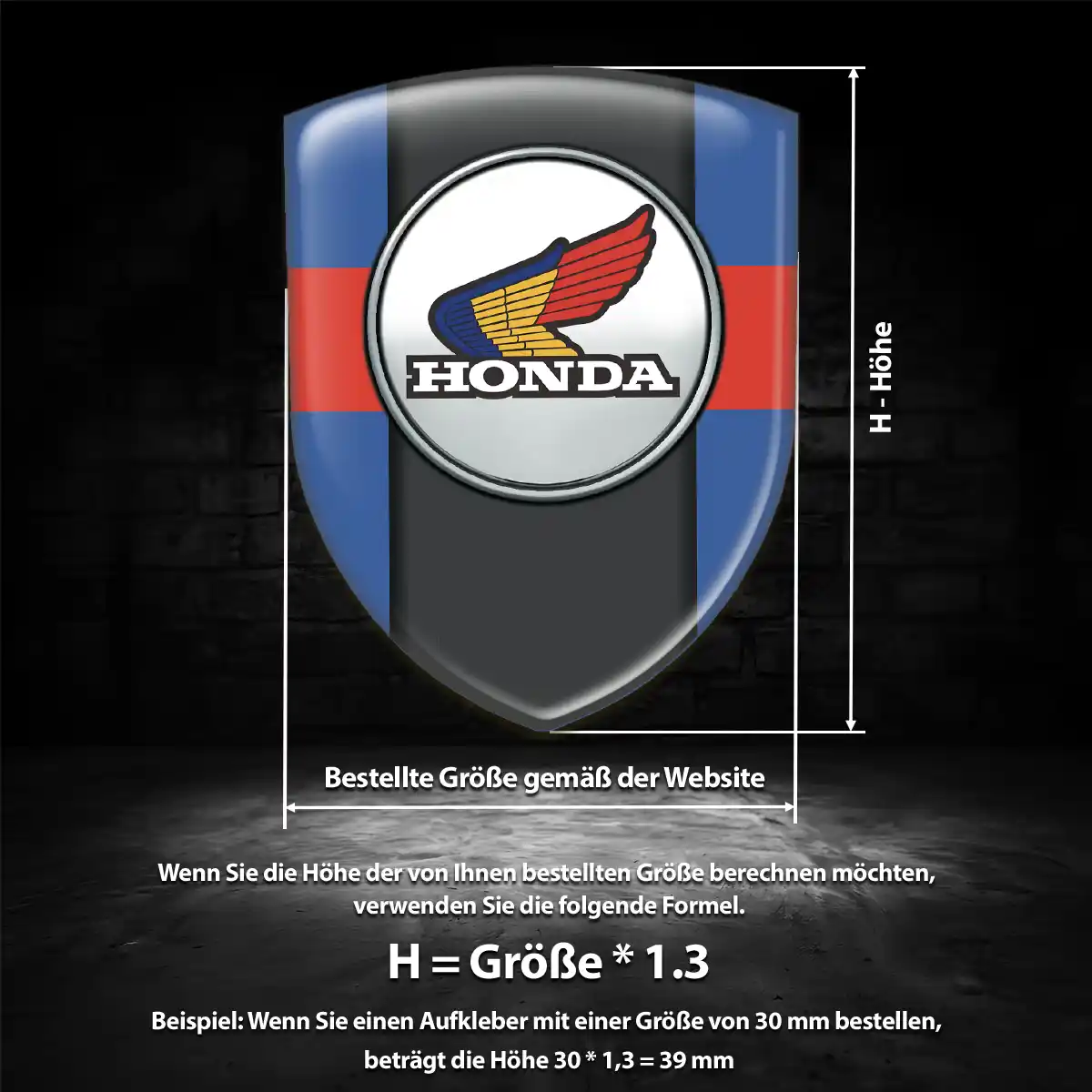 Honda Wappen Emblem Aufkleber Limitierte Auflage