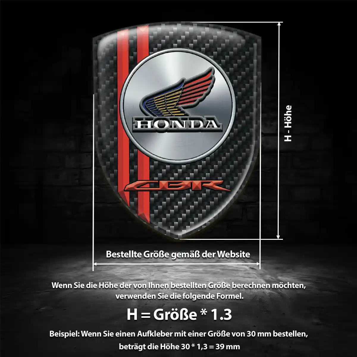 Honda Wappen Emblem Aufkleber Luxus-Edition