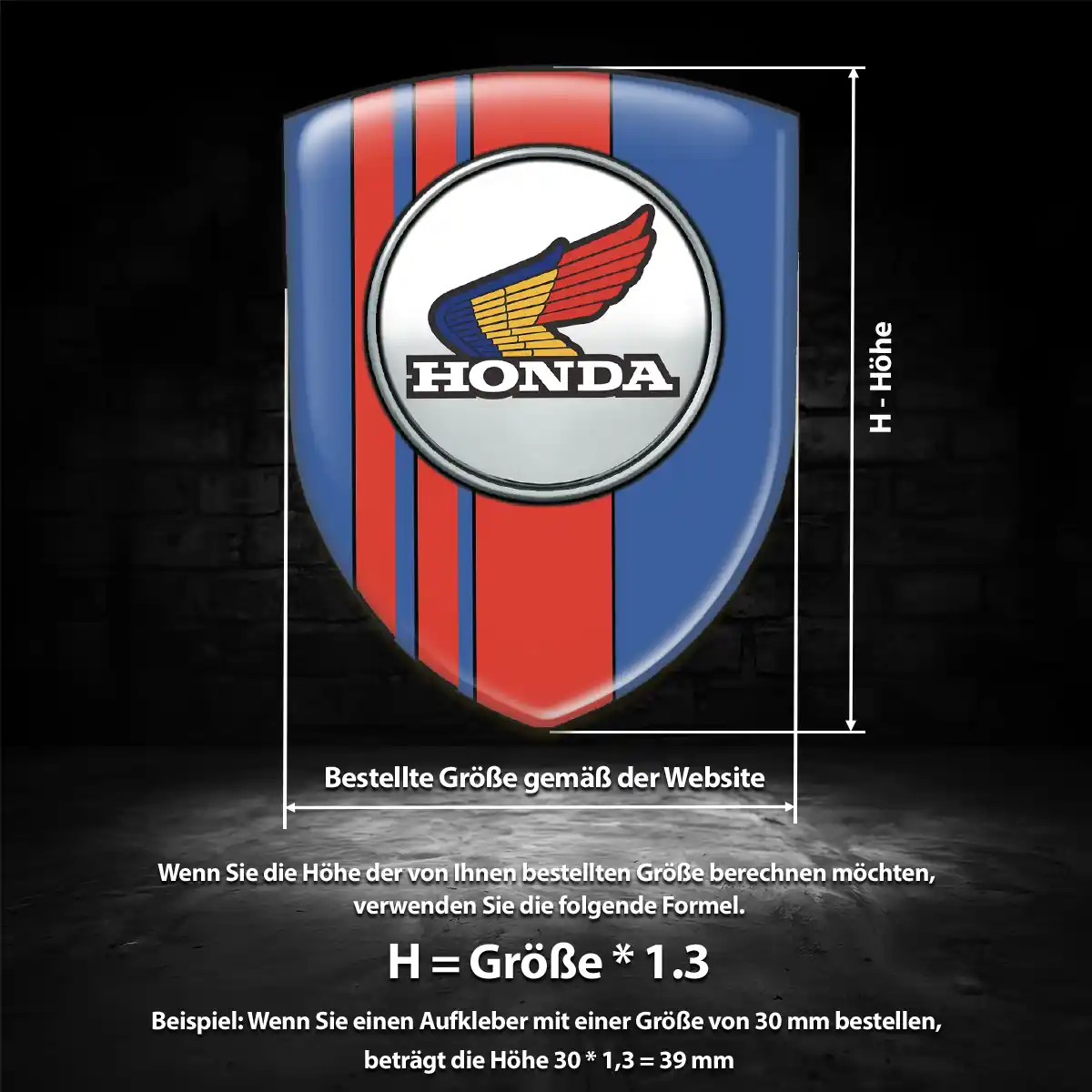 Honda Wappen Emblem Aufkleber Markenedition