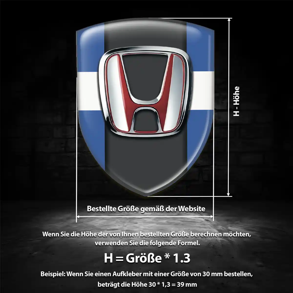 Honda Wappen Emblem Aufkleber Modernes Design