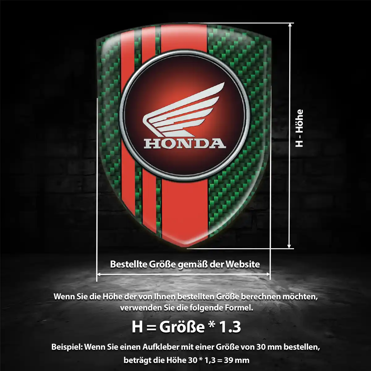 Honda Wappen Emblem Aufkleber Premium-Edition