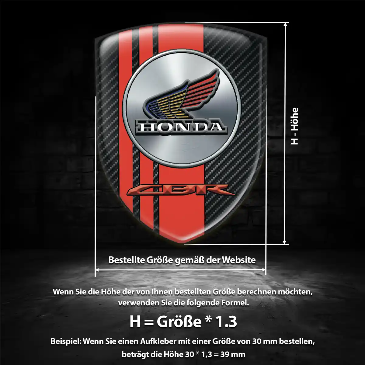 Honda Wappen Emblem Aufkleber Premiumqualität