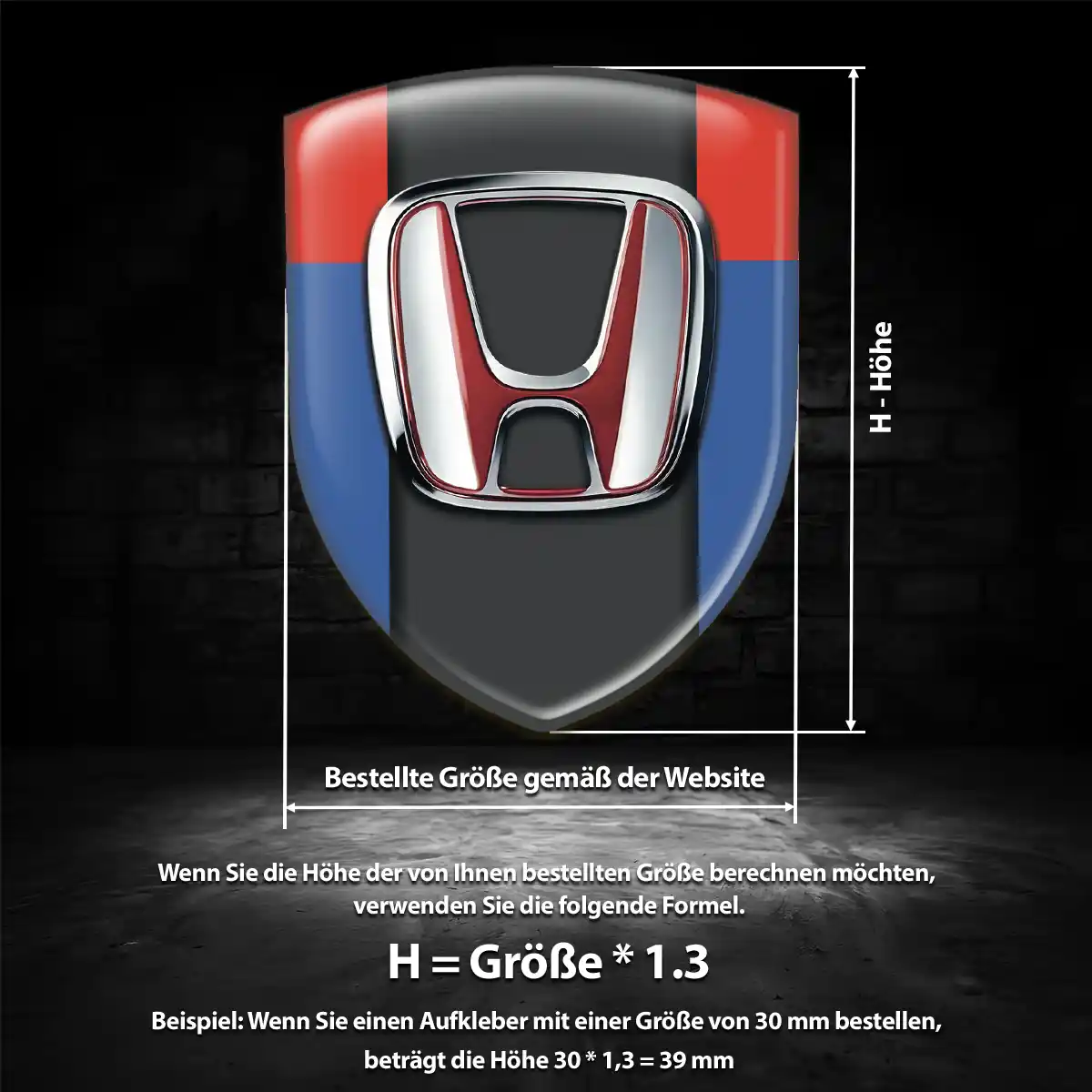 Honda Wappen Emblem Aufkleber Stilvolles Design