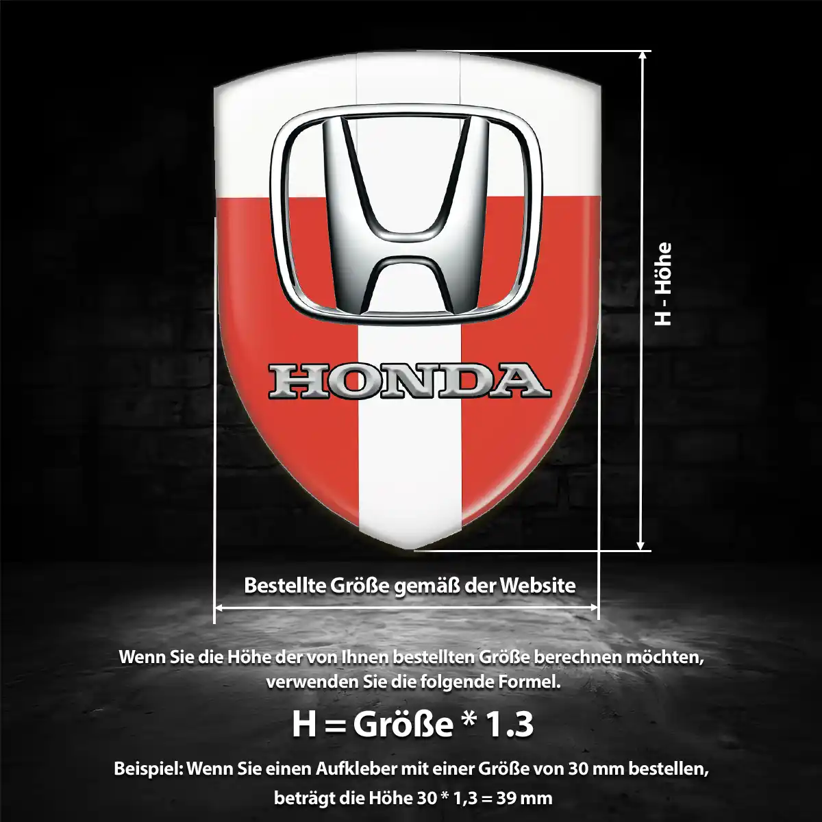 Honda Wappen Emblem Auto Premium-Edition