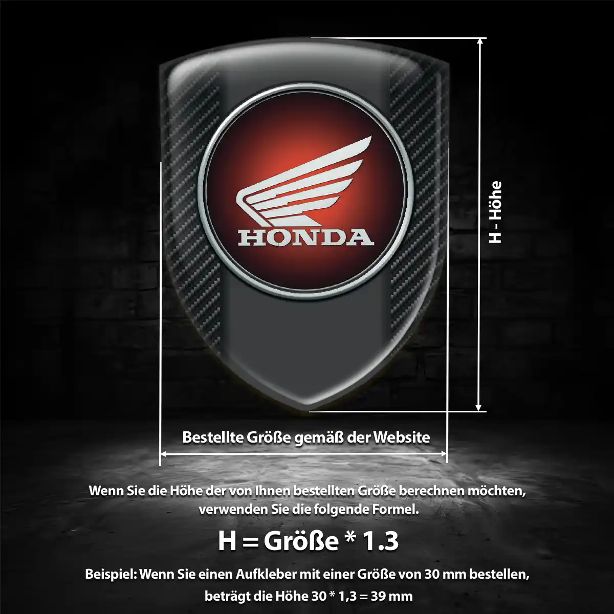 Honda Wappen Emblem Hochwertiges Harz