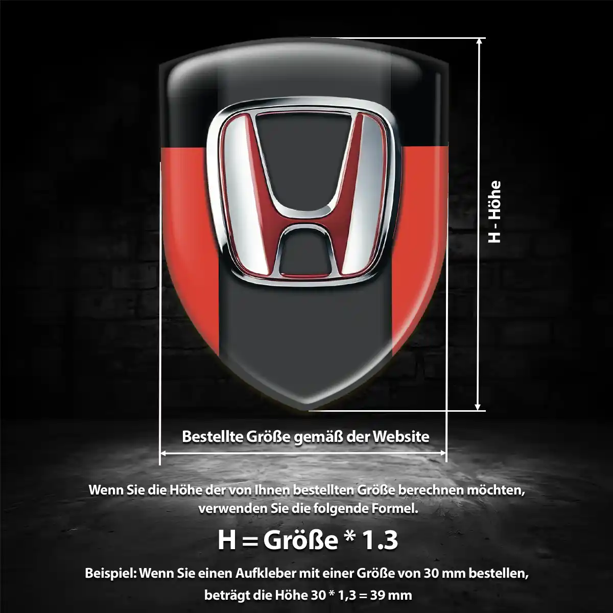 Honda Wappen Emblem Premiumqualität