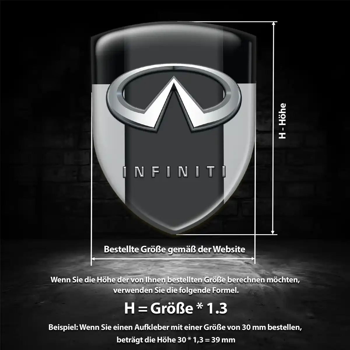 Infiniti 3D Gel Aufkleber Anspruchsvolles Design