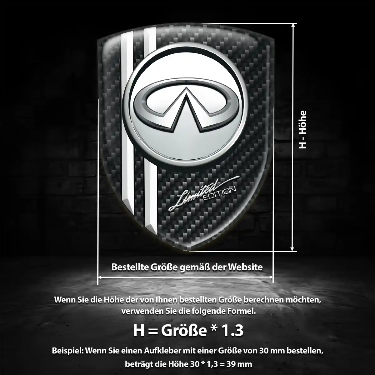 Infiniti 3D Gel Aufkleber Ausdrucksstarkes Design