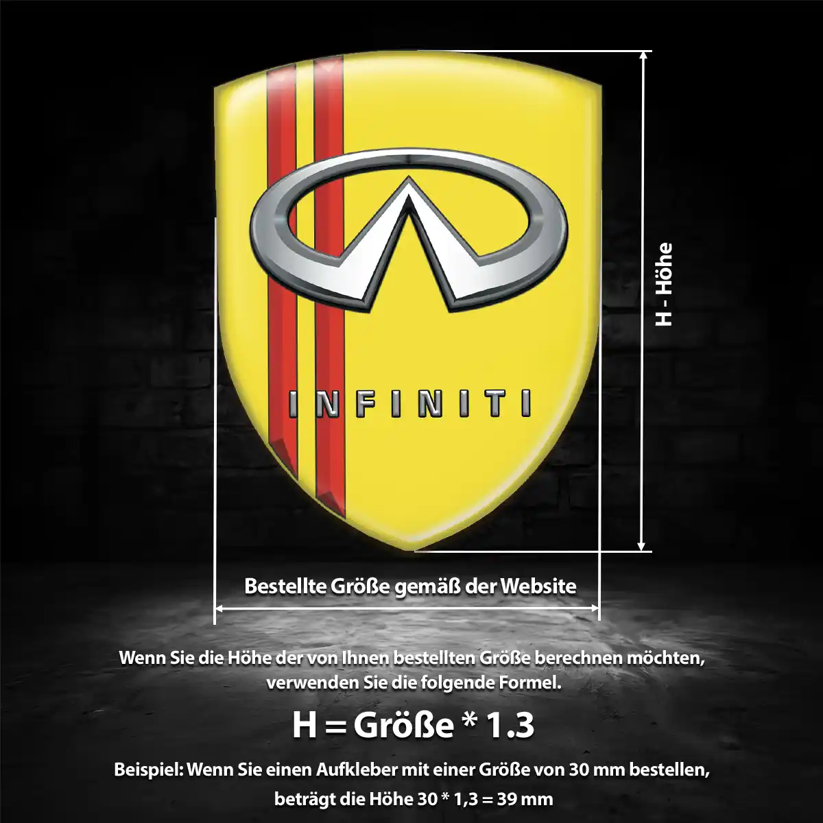 Infiniti 3D Gel Aufkleber Auto Anspruchsvolles Design
