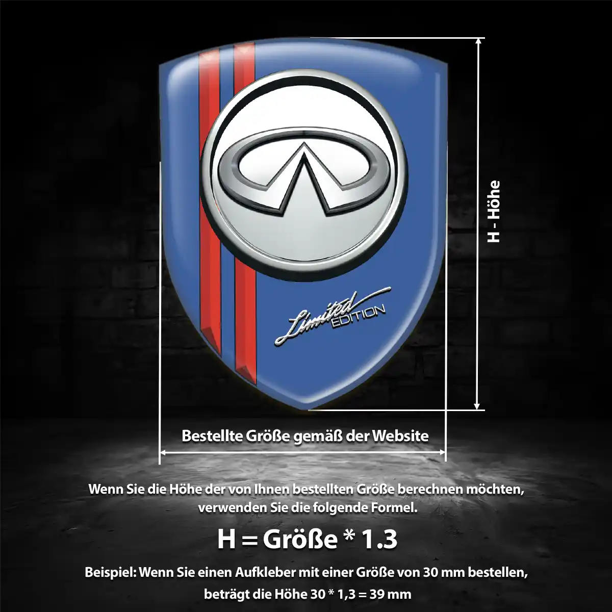 Infiniti 3D Gel Aufkleber Auto Ausdrucksstarkes Design