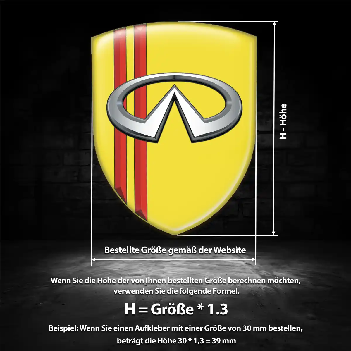 Infiniti 3D Gel Aufkleber Auto Edles Design