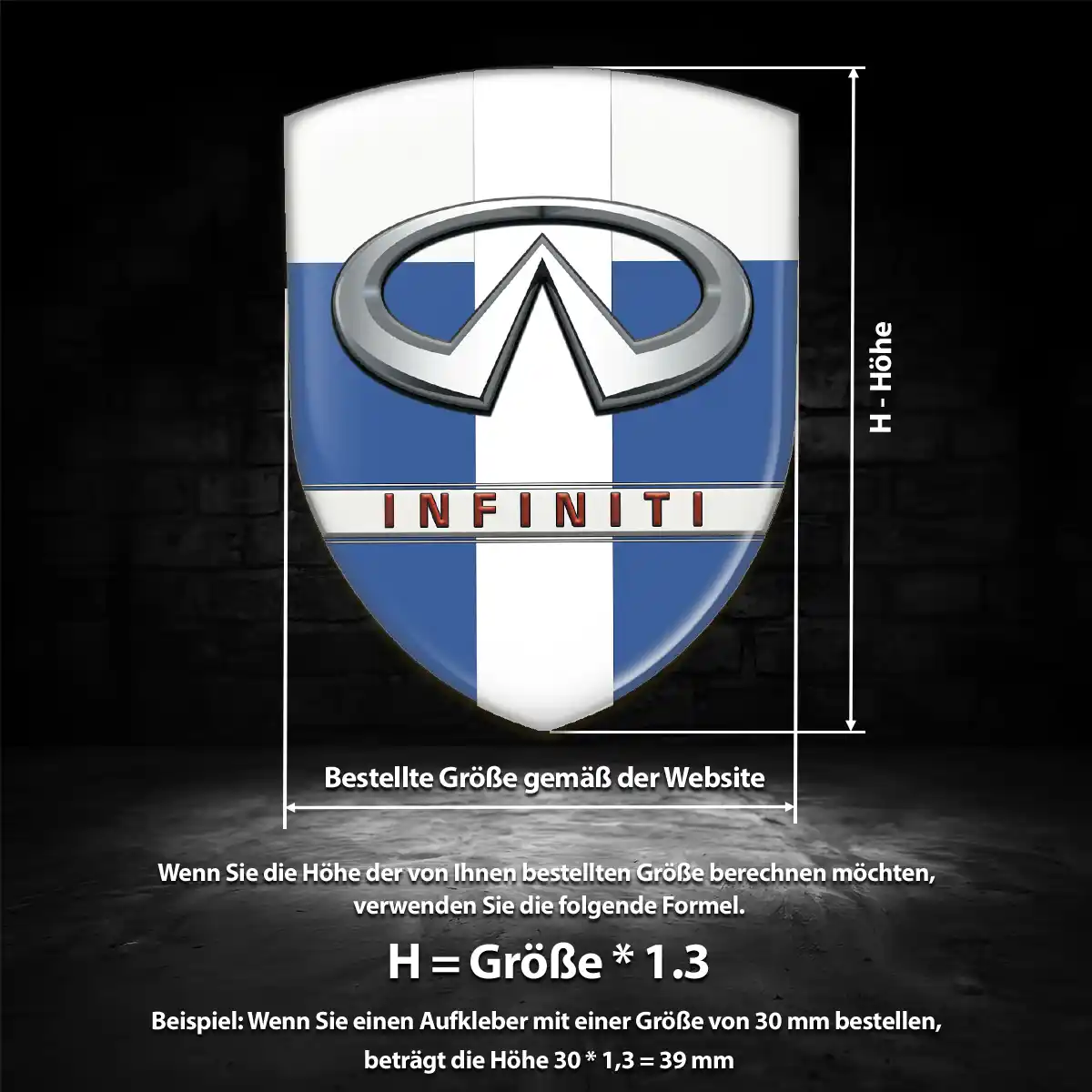 Infiniti 3D Gel Aufkleber Auto Elegantes Design