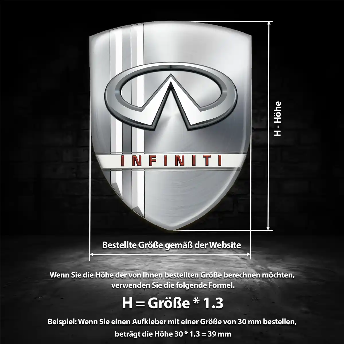 Infiniti 3D Gel Aufkleber Auto Exterieurdesign