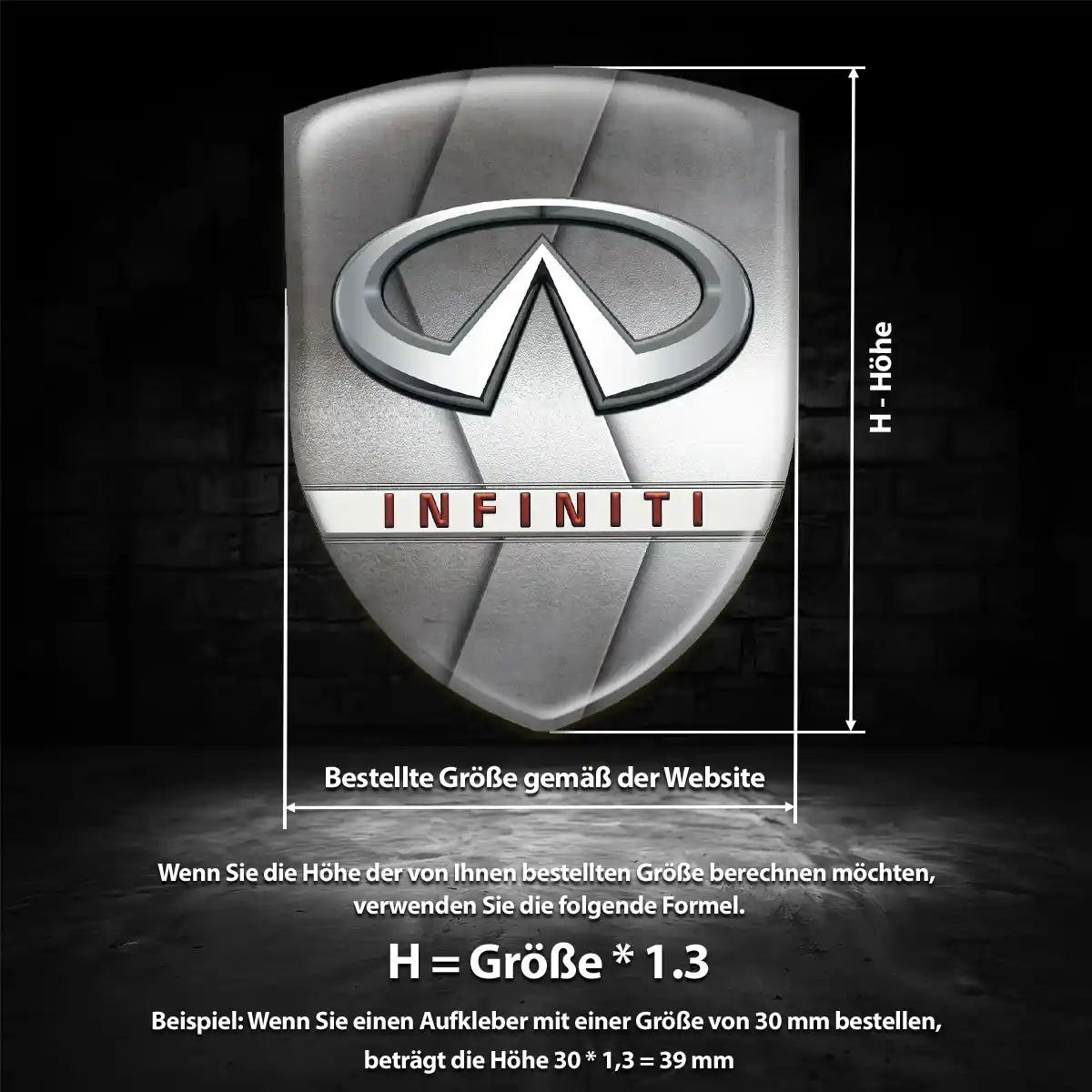 Infiniti 3D Gel Aufkleber Auto Höchste Qualität