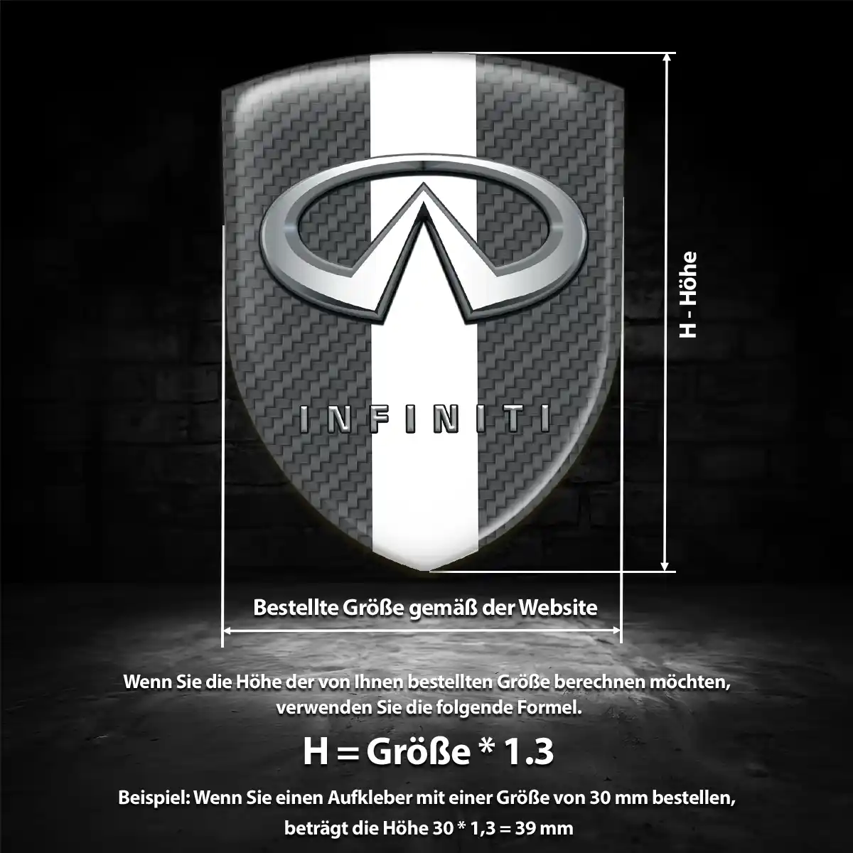 Infiniti 3D Gel Aufkleber Auto Modernes Design