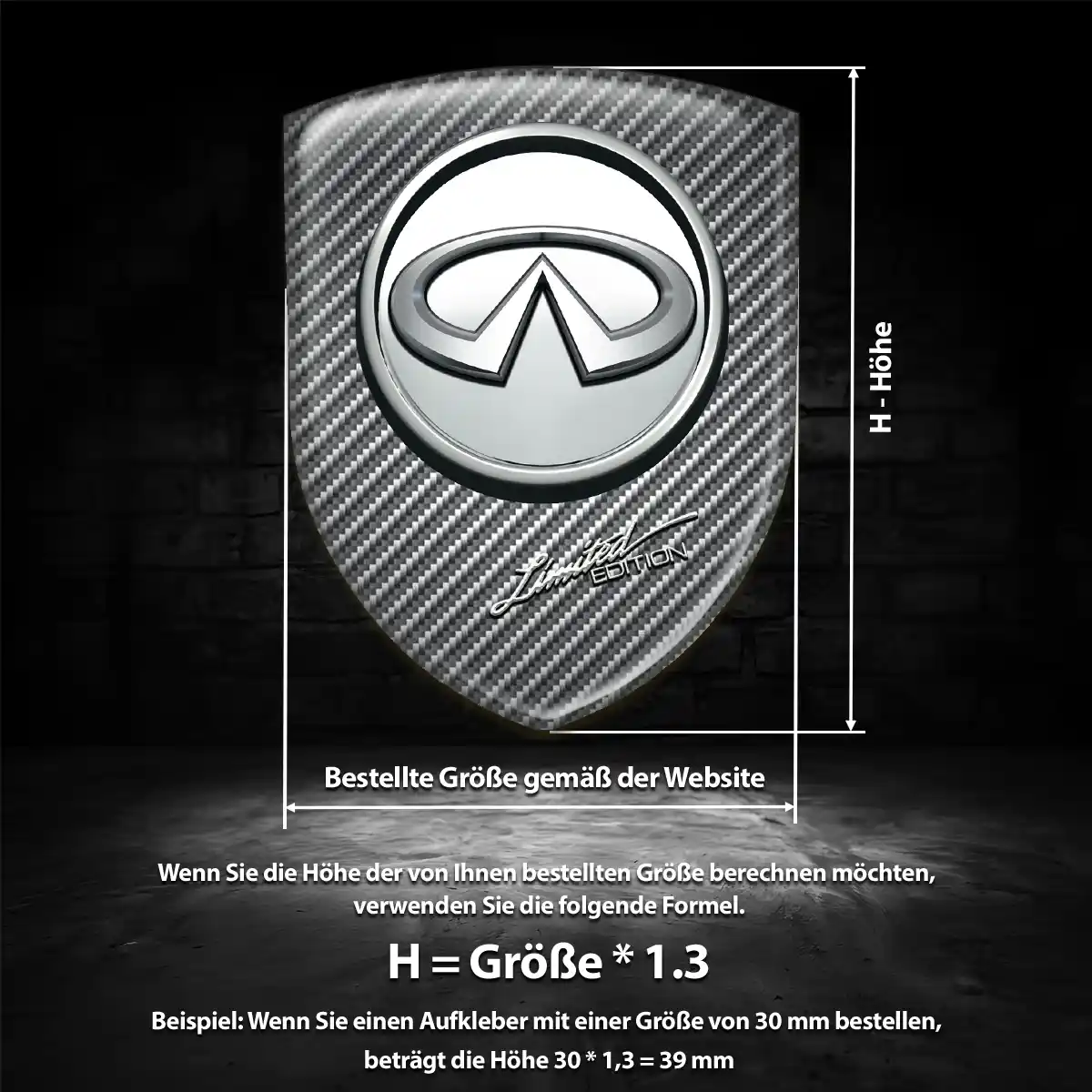 Infiniti 3D Gel Aufkleber Auto Premiumqualität