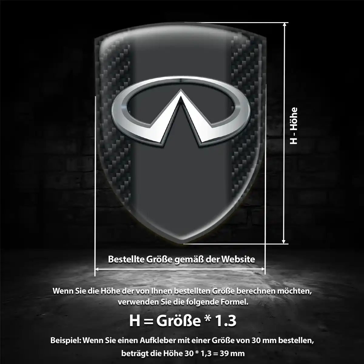Infiniti 3D Gel Aufkleber Auto Spitzenqualität