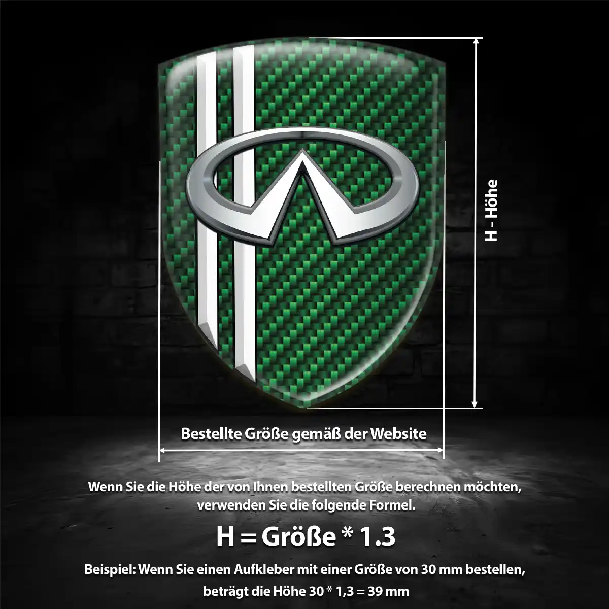 Infiniti 3D Gel Aufkleber Auto Stilvolles Design