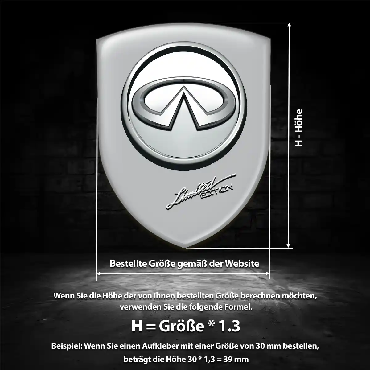 Infiniti 3D Gel Aufkleber Edles Design