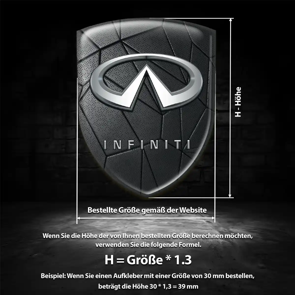 Infiniti 3D Gel Aufkleber Elegantes Design