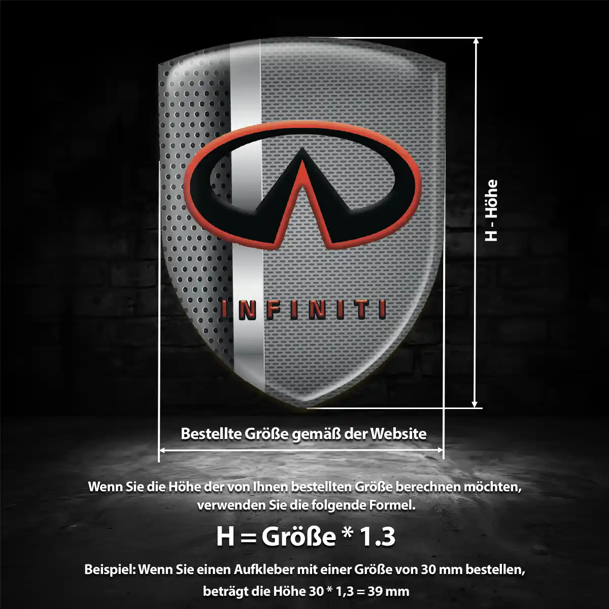 Infiniti 3D Gel Aufkleber Emblem Anspruchsvolles Design