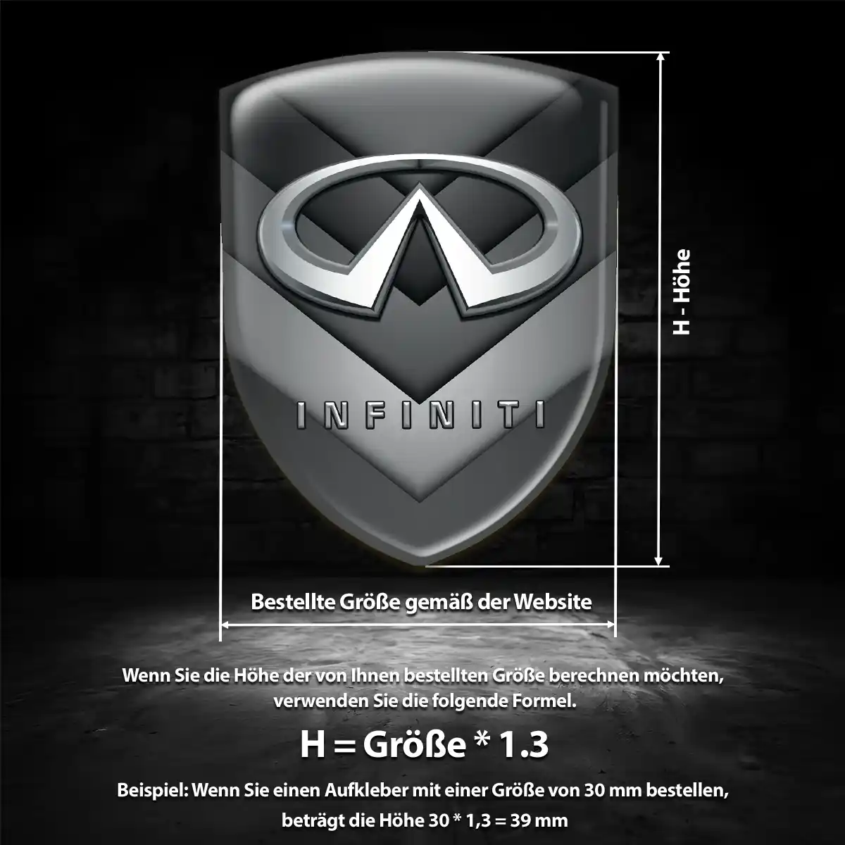 Infiniti 3D Gel Aufkleber Emblem Auto Elegantes Design