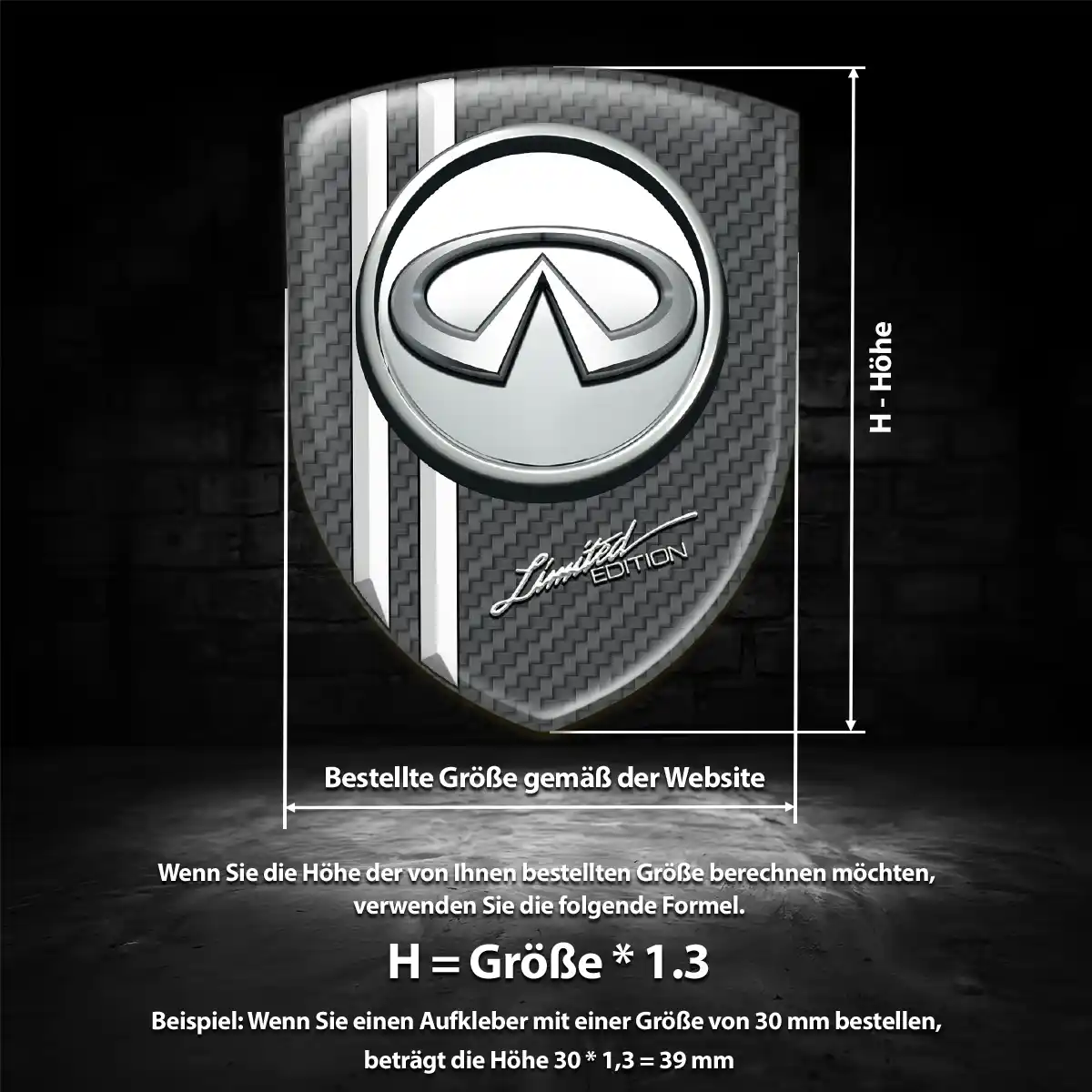 Infiniti 3D Gel Aufkleber Emblem Auto Erstklassige Qualität