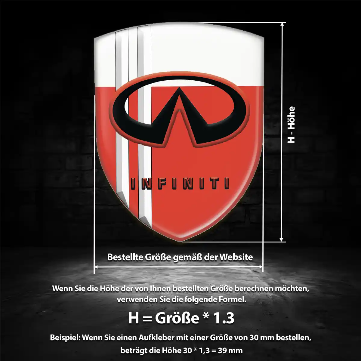 Infiniti 3D Gel Aufkleber Emblem Auto Exterieurdesign