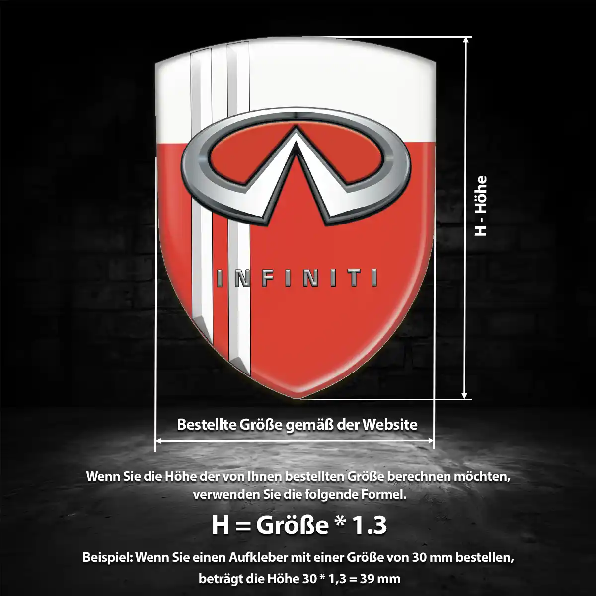 Infiniti 3D Gel Aufkleber Emblem Auto Tuningfahrzeug
