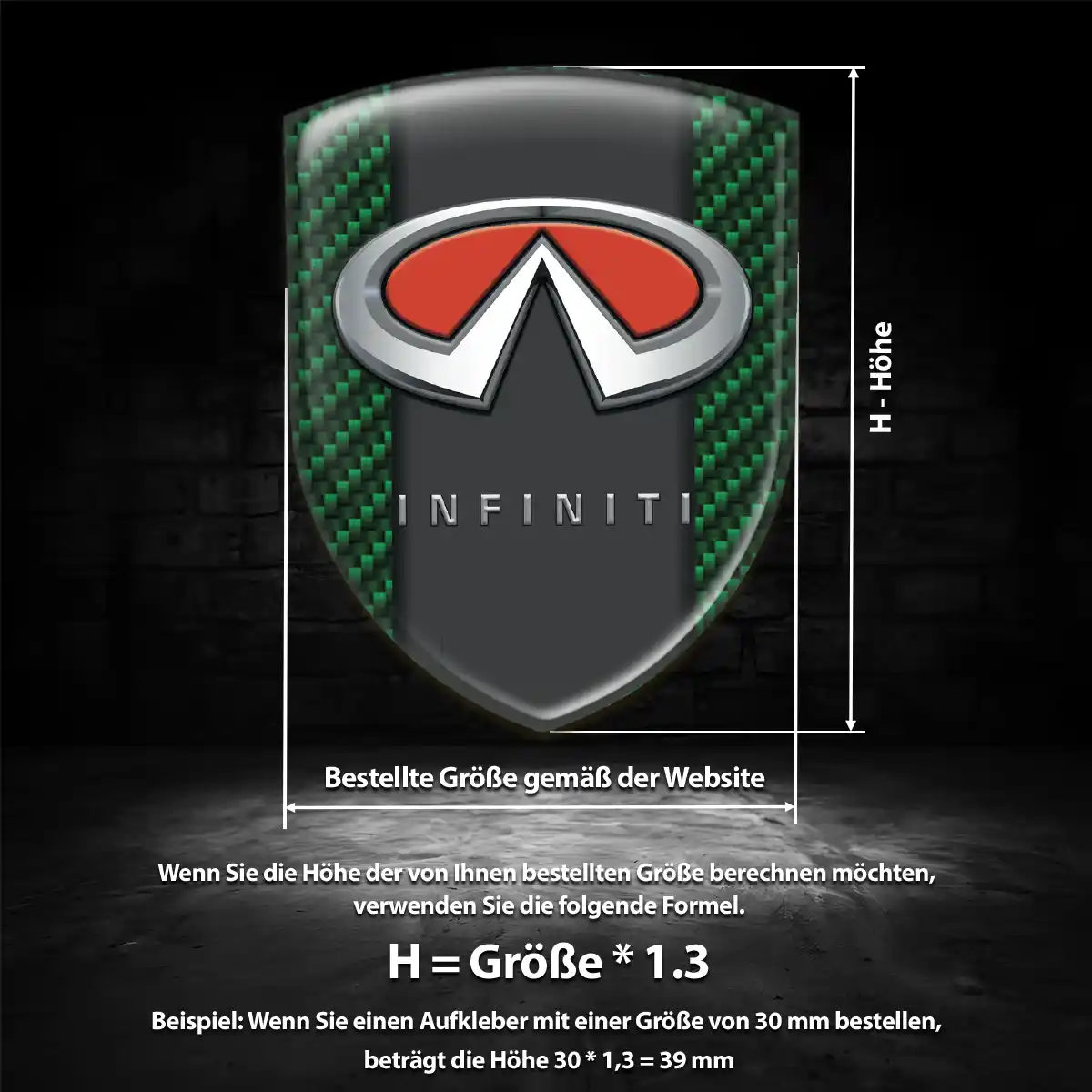 Infiniti 3D Gel Aufkleber Emblem Elegantes Design